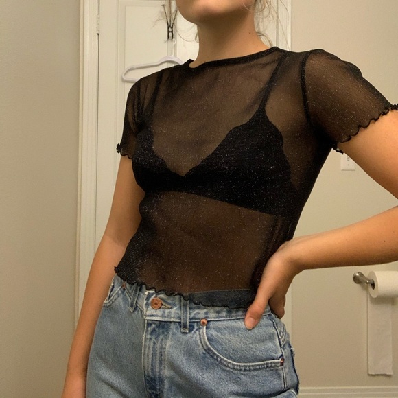 sparkle mesh top